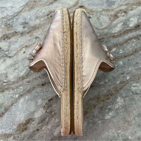 Coach Cassidy Espadrille Gold Metallic Mule Slides Women’s 8.5 - Picture 5 of 11